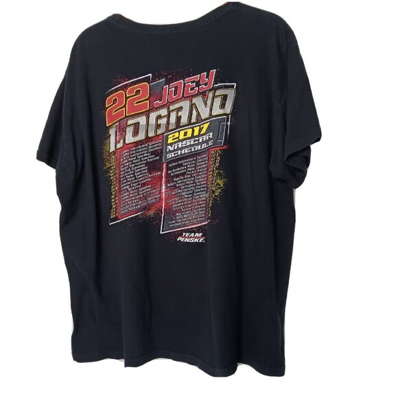 NASCAR Joey Logano #22 2017 Racing Schedule Womens 2XL T Shirt Black Race WS20 - Picture 3 of 10